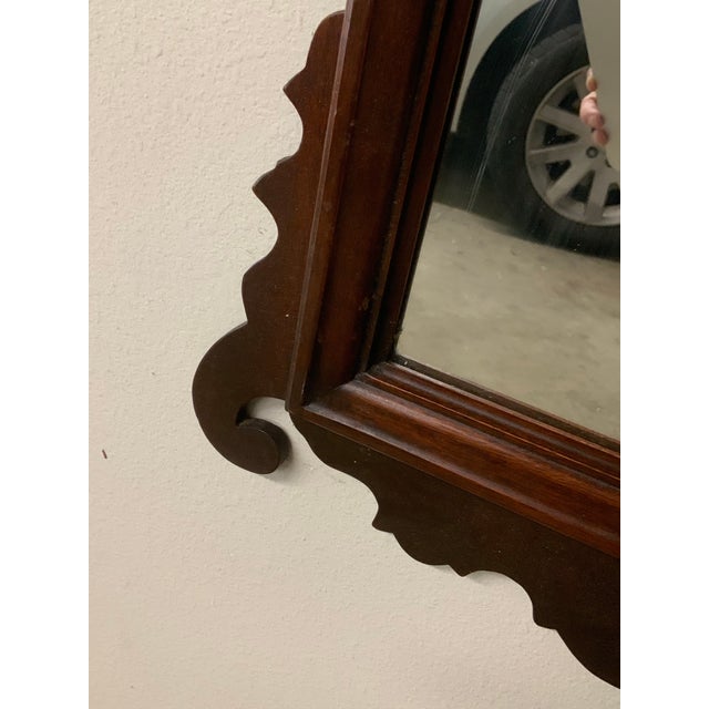 Large Vintage Colonial Revival, Mahogany Chippendale-Style Mirror for Traditional, British Colonial, Georgian & Williamsburg Decor. See Pics! For Sale In New Orleans - Image 6 of 9
