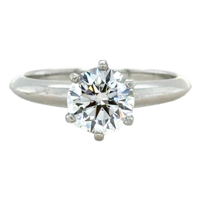 Tiffany & Co. Platinum Engagement Ring 1.25ct Diamond Size 6 Platinum For Sale