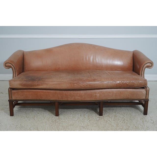 Age: Approx: 30 Years Old Details: Worn Leather Down Seat Cushion Quality Construction 18 C. Design Chippendale Style...