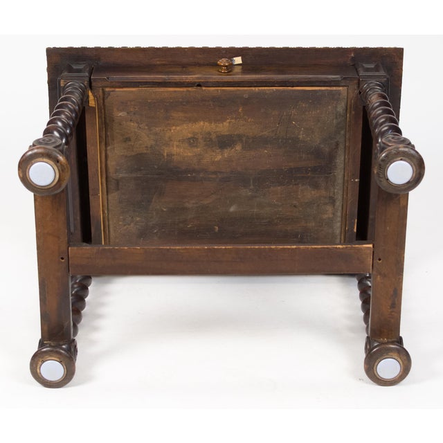 19th Century Italian Walnut Barley Twist Library / Writing Table For Sale - Image 11 of 11