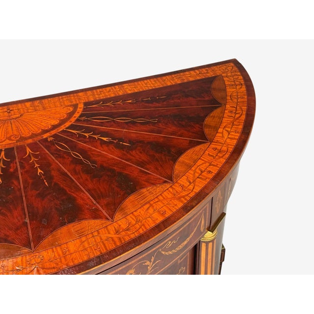 A Pair of Italian Neoclassical, Marquetry, Satinwood, Demilune Chests, Italy, 19th C. For Sale - Image 12 of 18