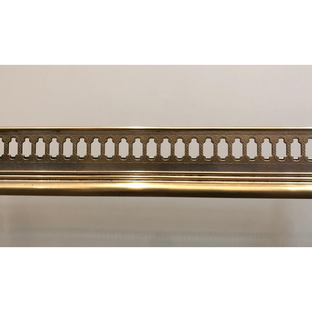 Brass 1940s Maison Bagués. Neoclassical Style Silvered Brass Drinks Trolley. French For Sale - Image 8 of 12