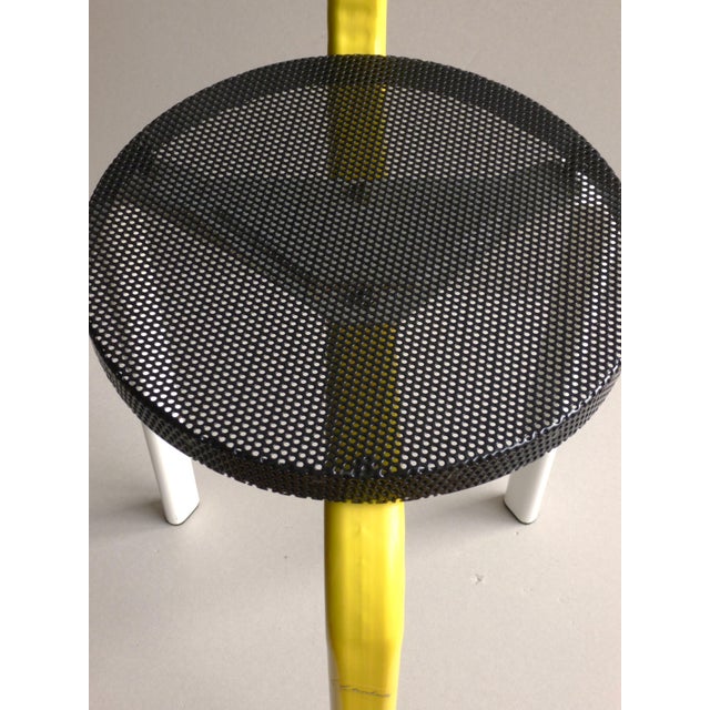 1980s Vintage Stool with Backrest, 1980s For Sale - Image 5 of 8