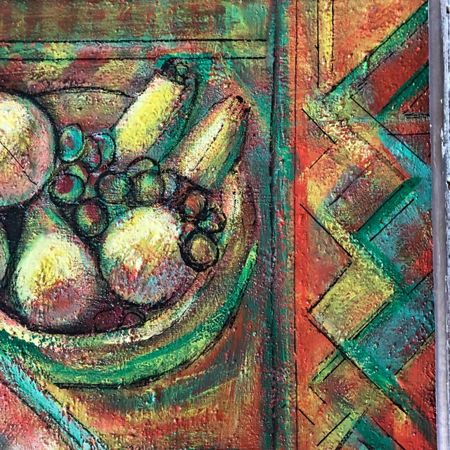 Original Vintage Modernist Still Life Painting 1960’s Wormwood Frame For Sale - Image 4 of 10