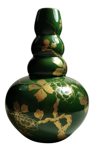 1940s Art Deco France Green Enameled Terracotta Vase