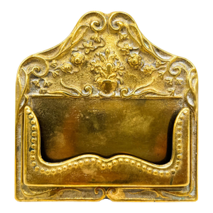 Vintage Italian Brass Business Card Holder – Hollywood Regency / Rococo Revival