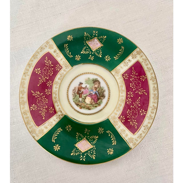 Vintage Arnart Porcelain Royal Vienna Style Courting Couple Teacup & Saucer Set 55/516 Mint Condition For Sale In Denver - Image 6 of 11