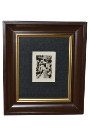 Vintage African Market Scence B&W Photograph