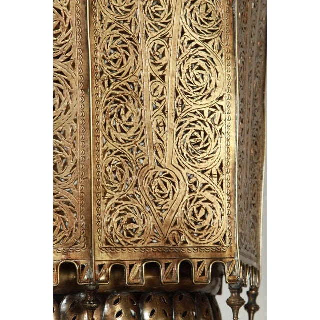 Moroccan Brass Chandelier Oversized Andalusian Moorish Style For Sale - Image 4 of 13