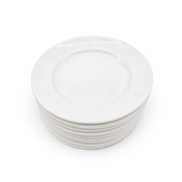Ceramic French Apilco Sèvres White Porcelain Appetizer Plates, Set of 9 For Sale - Image 7 of 10