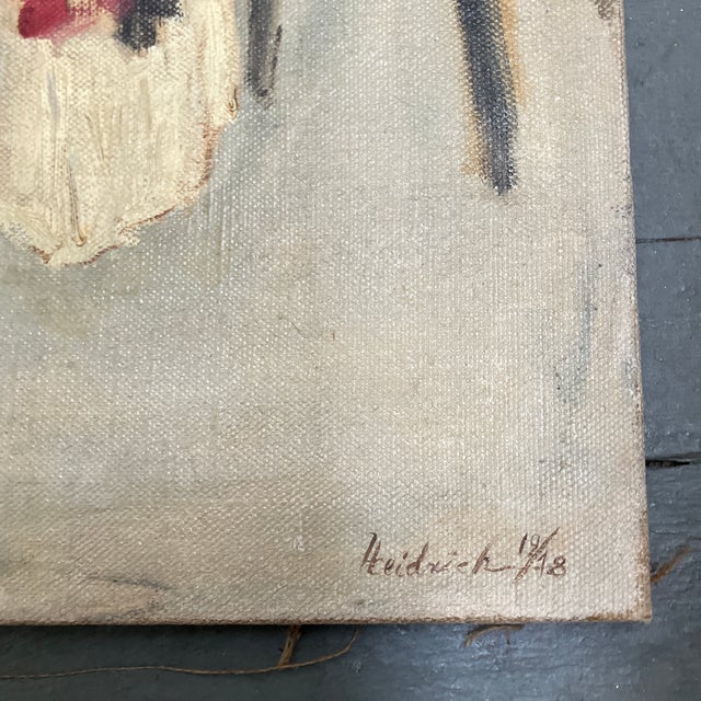 Original 25 x 30 painting on linen canvas stretched Signed bottom right (1small repair as photographed ) unframed