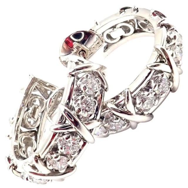 Tiffany & Co. Jean Schlumberger Diamond 20-Stone Platinum Hoop Earrings, A Pair For Sale - Image 12 of 12