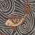 Abstract Schumacher Koi Fish Fabric In Midnight For Sale - Image 3 of 4