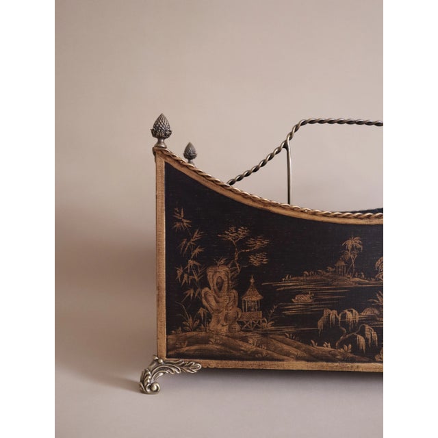 2000 - 2009 Vintage Chinoiserie Magazine Rack by Chelsea House For Sale - Image 5 of 9