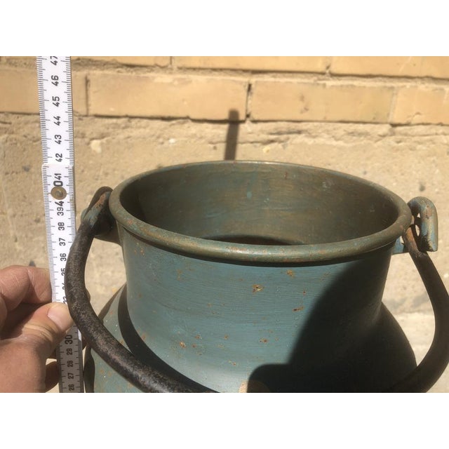 German Milk Can with Hand Painted Flowers, 1920 For Sale - Image 6 of 7