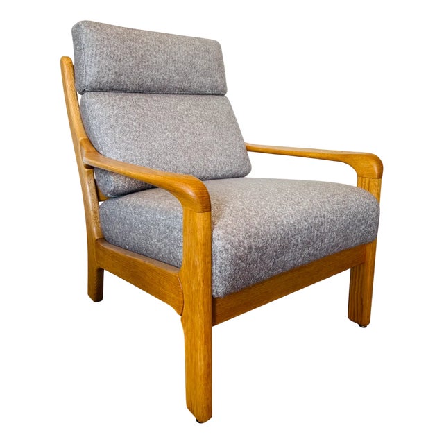 Vintage Oak Lounge Armchair, West Europe, 1970s For Sale