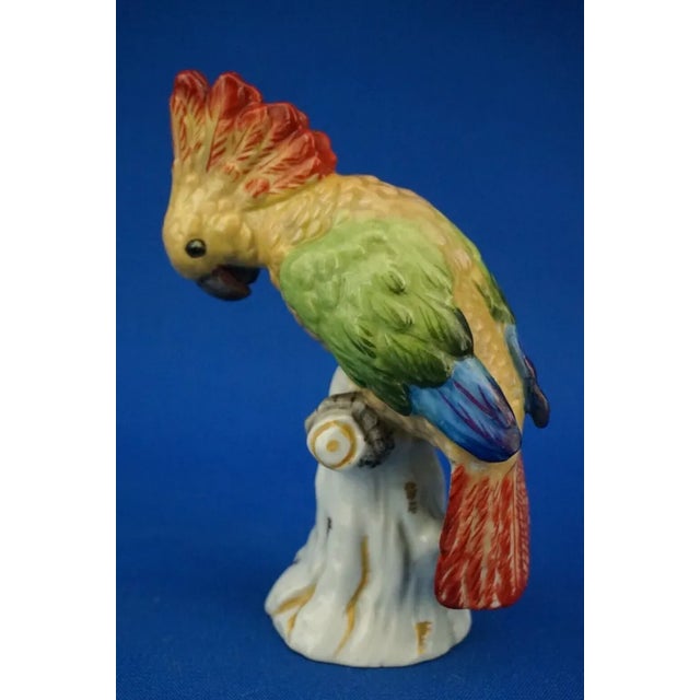 20th Century Porcelain Cockatoo Parrot Sculpture from Rudolstadt Volkstedt Manufacture, Germany For Sale - Image 6 of 18