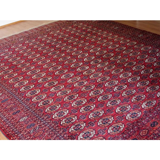 Antique Hand-Knotted Tekke Rug from Turkmenistan, 1890s For Sale - Image 16 of 18