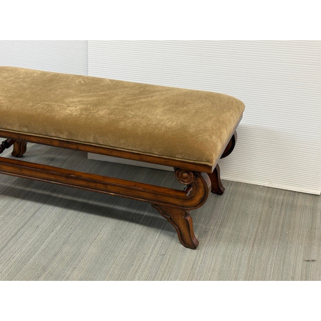 Bernhardt Golden Velvet Bench For Sale - Image 9 of 12