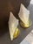 Metal 1970s Pair Vintage Art Deco Triangle Glass Brass Wall Light Sconces For Sale - Image 7 of 10