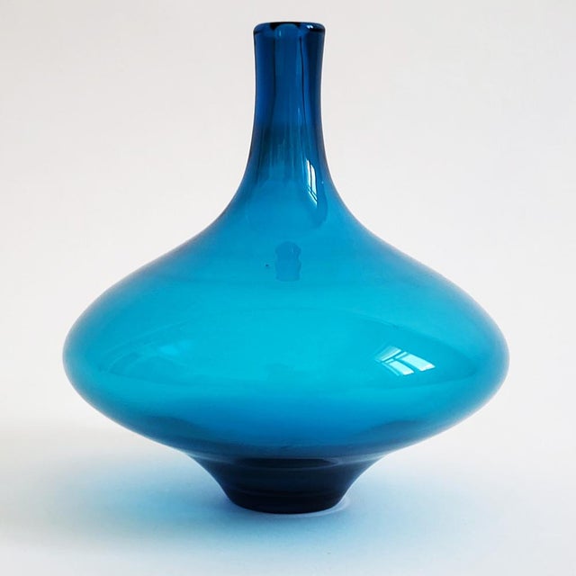 Blue Mid-Century Modern Vase by Axel Morch for Magnor, Norway, 1960s For Sale - Image 8 of 8