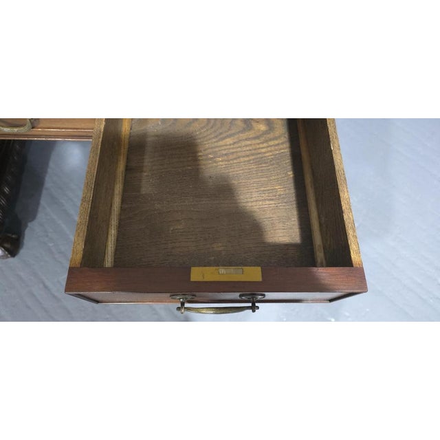 Late 19th Century Vintage Mahogany Pedestal Desk, 1880s For Sale - Image 5 of 15