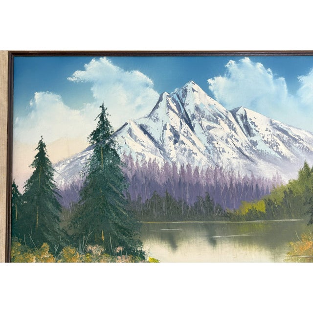 Original Signed and Framed Painting on Canvas by J. Ratledge C1989 'Mountain Landscape' For Sale - Image 4 of 12