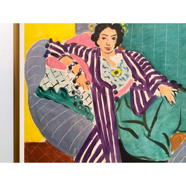 Henri Matisse Vintage 1992 Lithograph Print Framed Exhibition Poster " Small Odalisque in a Purple Robe " 1937 For Sale In Kansas City - Image 6 of 18