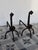 Black Vintage Metal and Cast Iron Andirons with Seashell Motif, 1950s, Set of 2 For Sale - Image 8 of 10