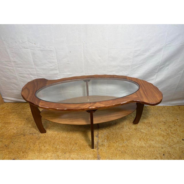 Mid-Century Modern Mid-Century Sculptural Teak and Glass Coffee Table, 1960s For Sale - Image 3 of 9