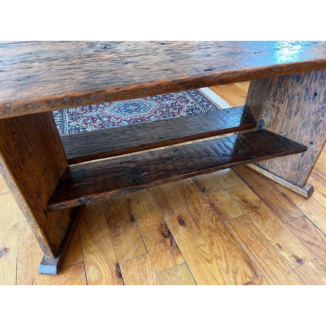 Custom Made Reclaimed Wood Coffee Table For Sale - Image 4 of 11