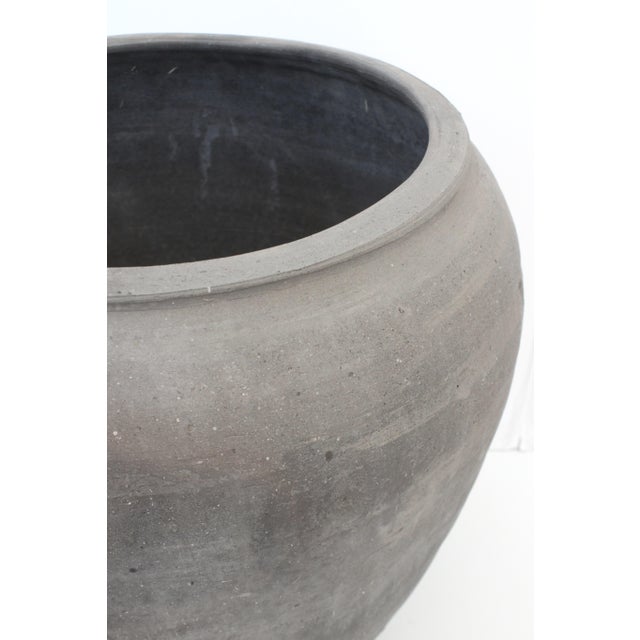 Ext. Large Antique Weathered Matt Dark Gray Pottery For Sale - Image 4 of 4