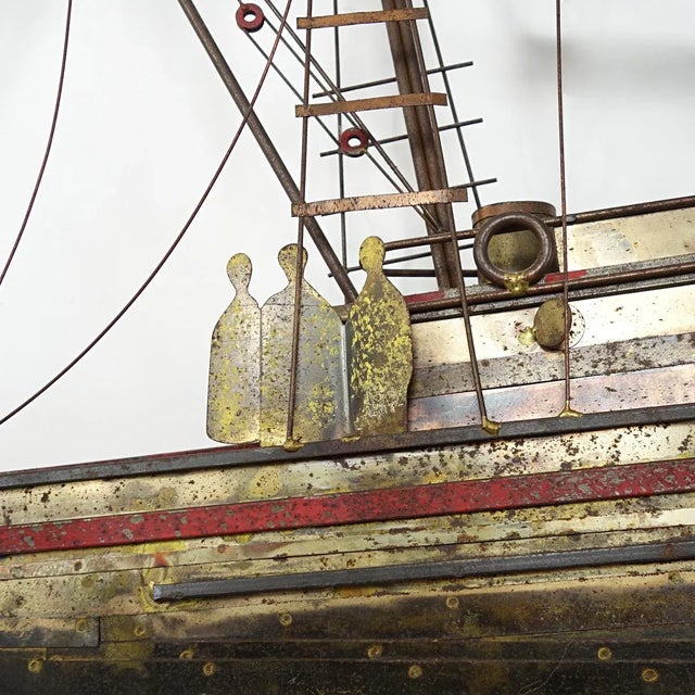 Metal Large Brass Maria Fishing Boat by Curtis Jeré For Sale - Image 7 of 14