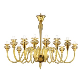 Murano Glass Chandelier with Amber Finish by Simoeng for Simoeng For Sale