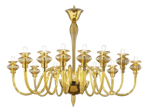 Murano Glass Chandelier with Amber Finish by Simoeng for Simoeng
