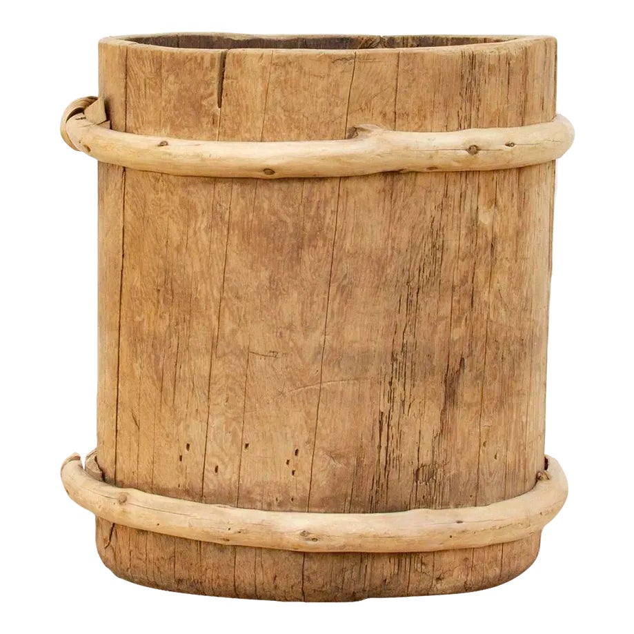 Rustic Bamboo Rice Container | Chairish