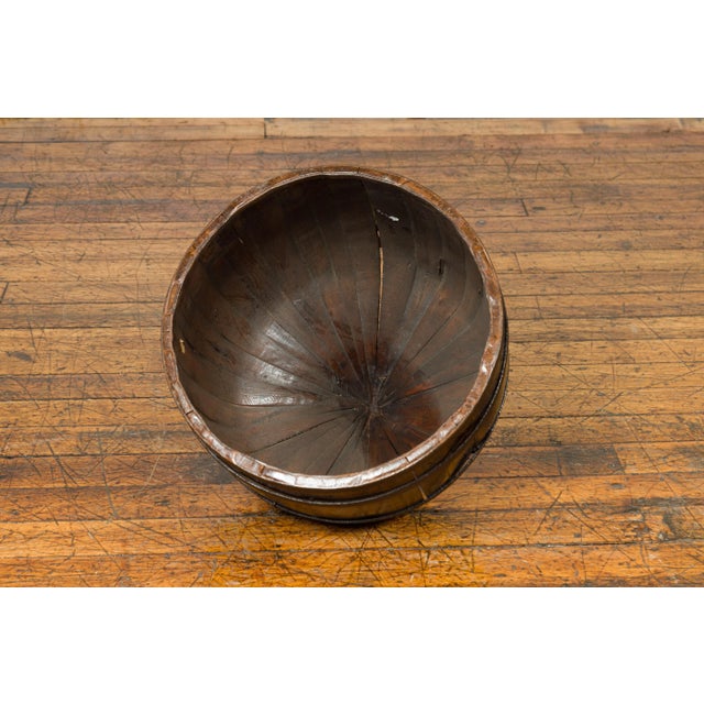 Chinese Chinese Antique Decorative Wooden Cover with Shape and Dark Patina For Sale - Image 3 of 12