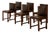 Vintage Wooden and Skai Chairs, 1960s, Set of 6 For Sale
