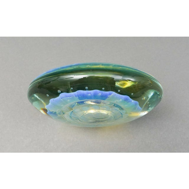 Elin Isaksson United Kingdom 1999 Signed Iridescent Art Glass Paperweight For Sale In Miami - Image 6 of 9