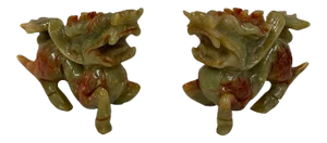 Vintage Chinese Carved Jade Kilim Statues - a Pair