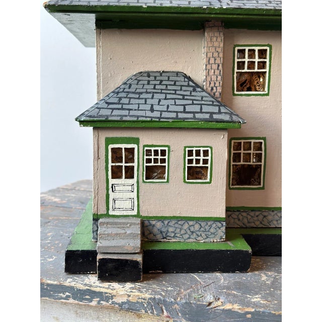 Vintage Folk Art Model American "Foursquare" Style Home, Circa 1940s For Sale - Image 9 of 12