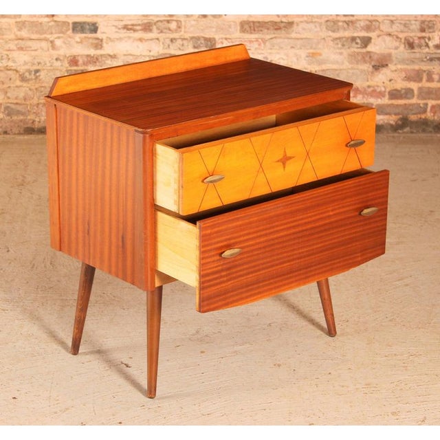 Mid-Century Mahogany Chest of Drawers with Brass Handles by Lebus, 1950s For Sale - Image 6 of 12