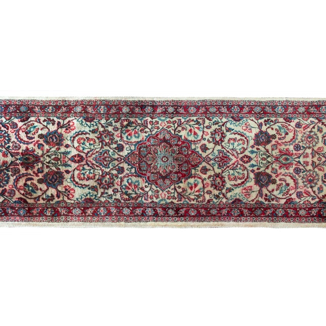 Cream Mid-20th Century Persian Tabriz Runner For Sale - Image 8 of 16
