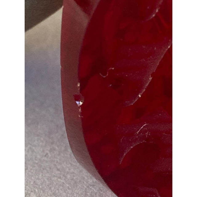 1920s Red Antique Glass Acid Cutback Perfume With Original Atomizer, Made in Czechoslovakia For Sale - Image 9 of 9