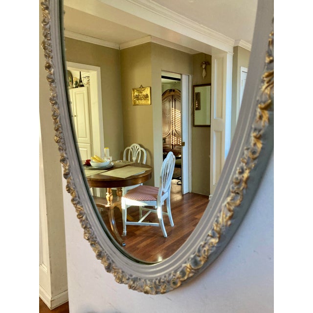 Traditional Oval Mantle Mirror Entry Foyer Dining Sideboard Vintage For Sale - Image 3 of 6