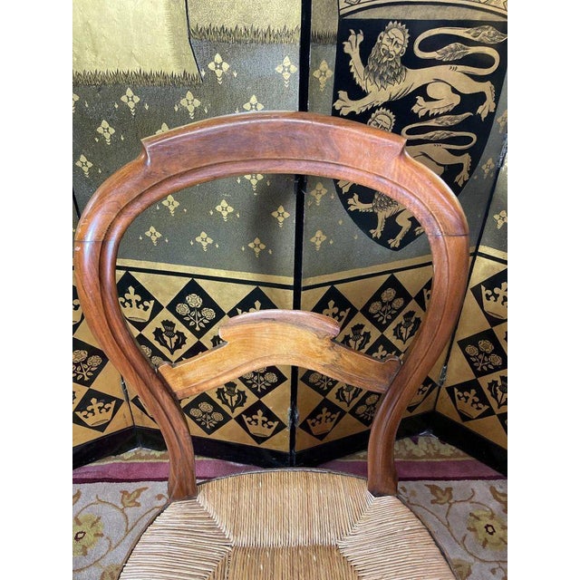 Louis Philippe Straw Chairs, Set of 8 For Sale - Image 6 of 11