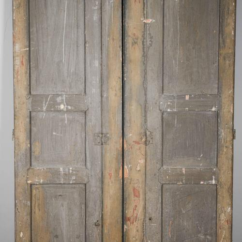 Wood Vintage Painted Double Door For Sale - Image 7 of 9