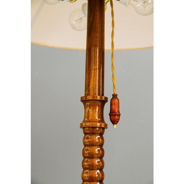 Floor Lamp in Wood with Fabric Shade, Vienna, 1950s For Sale - Image 15 of 17