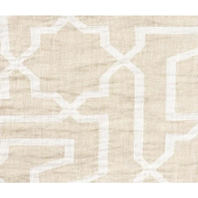 Sample - Schumacher X Mary Mcdonald Arabesque Maze Sheer Fabric in Natural For Sale