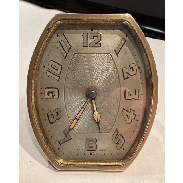 Swiss Art Deco Desk Clock by Goering For Sale - Image 4 of 11
